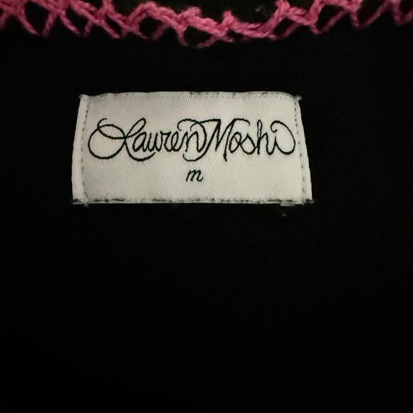 Lauren Moshi Jocelyn Neon Line Tiger drop shoulder pullover OVERSIZED M sweater - Picture 5 of 14